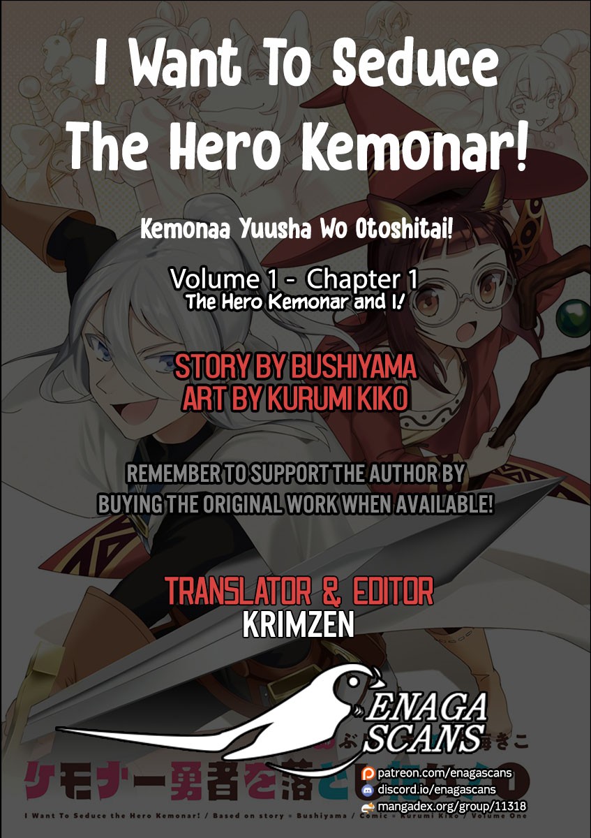 I Want To Seduce The Hero Kemonar! Chapter 1 page 1 - Chapter 1: The Hero Kemonar and I!