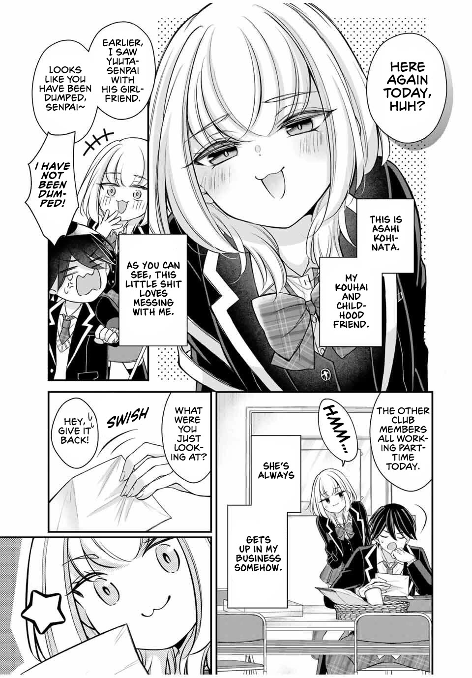 I Want to Teach that Cheeky Asahi-chan a Lesson Chapter 2 page 3 - Chapter 2: Senpai, You Idiot