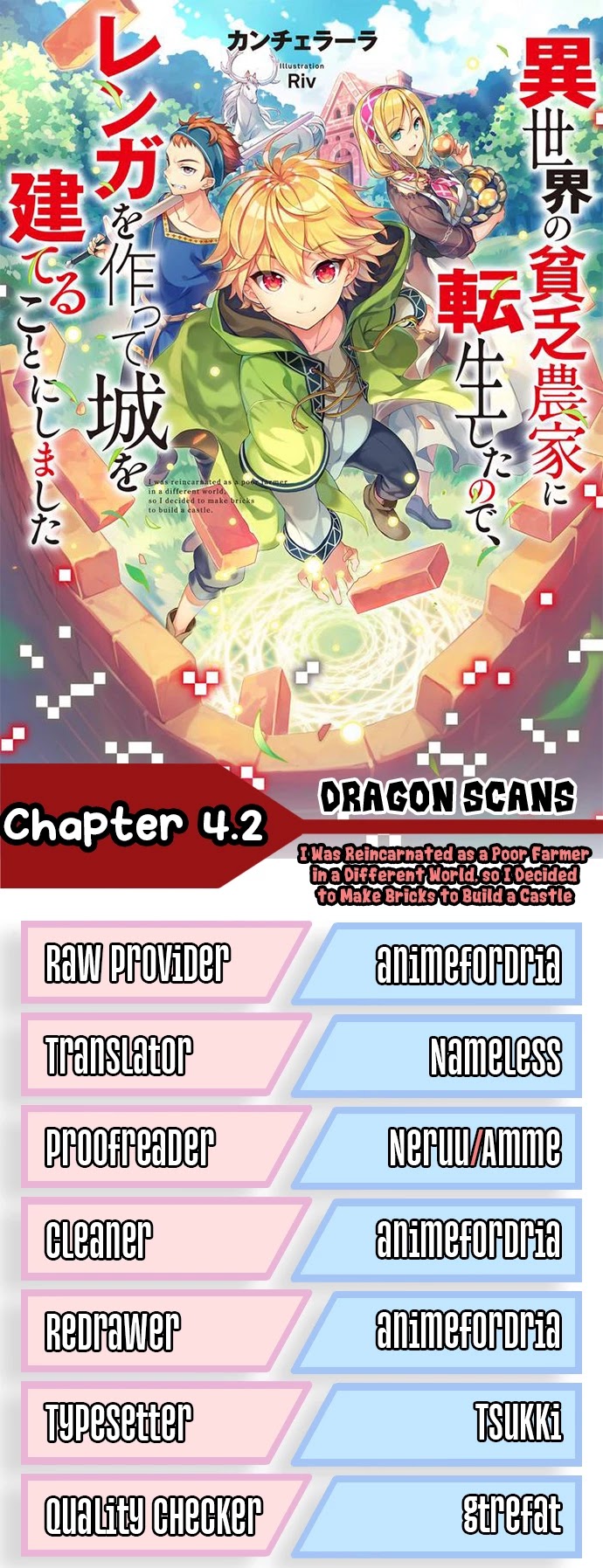 I  Was Reincarnated as a Poor Farmer in a Different World, so I Decided to Make Bricks to Build a Castle Chapter 4.2 page 1 - Chapter 4.2