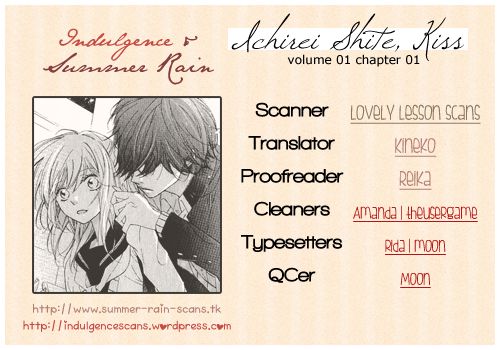 Ichirei Shite, Kiss Chapter 1 page 1 - Chapter 1