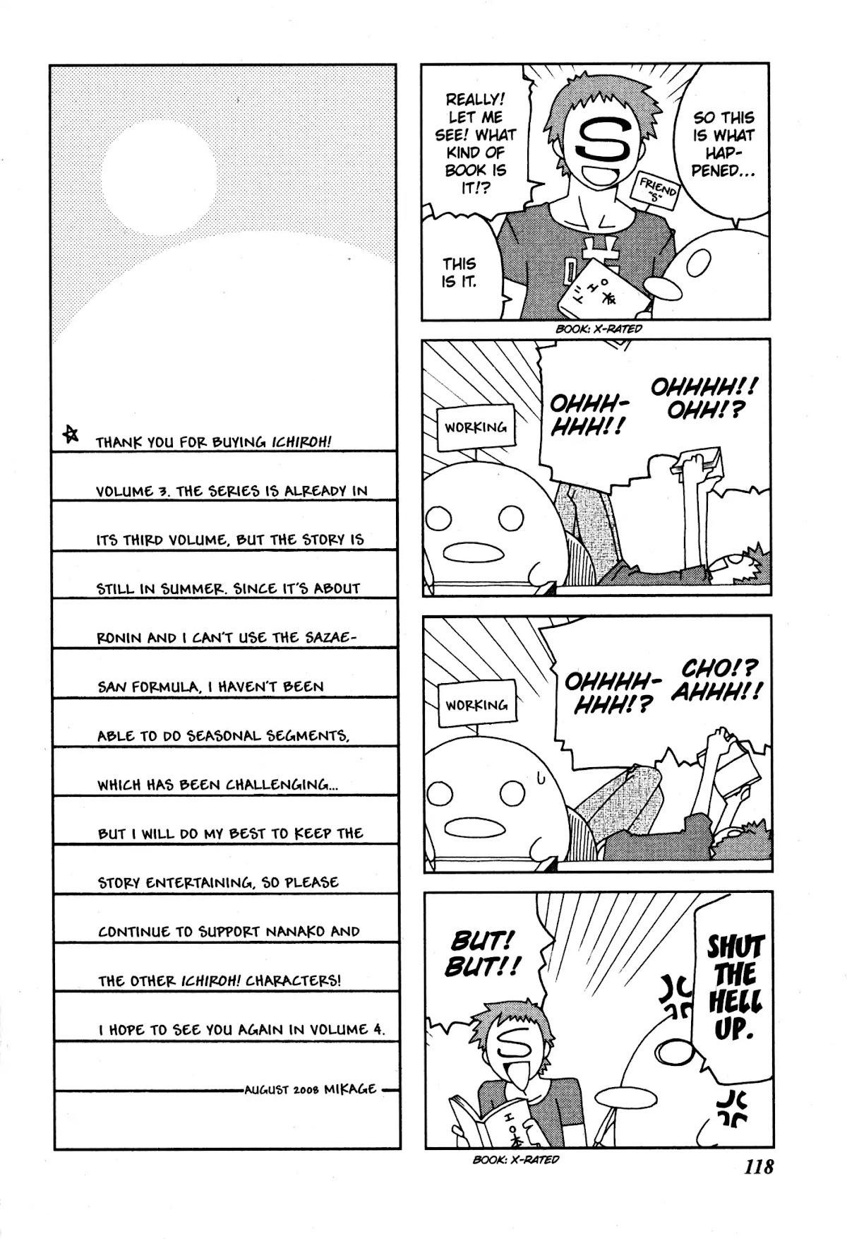 Ichiroh! Chapter 47.5 page 2 - Vol.3 Afterword