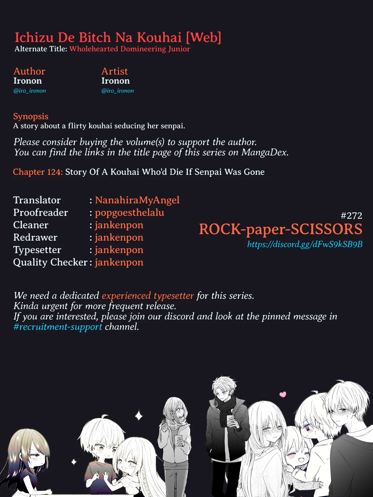 Ichizu de Bitch na Kouhai Chapter 124 page 5 - Chapter 124: Story Of A Kouhai Who'd Die If Senpai Was Gone