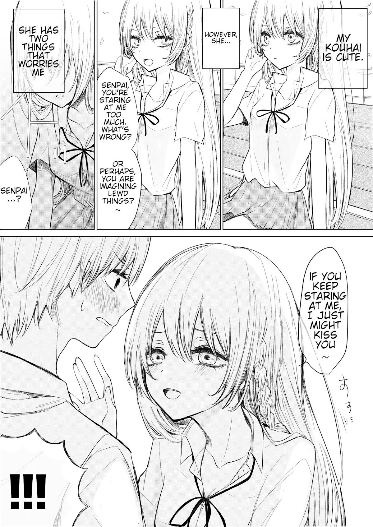 Ichizu de Bitch na Kouhai Chapter 5 page 1 - Chapter 5: The story of worrying about my flirtatious kouhai.