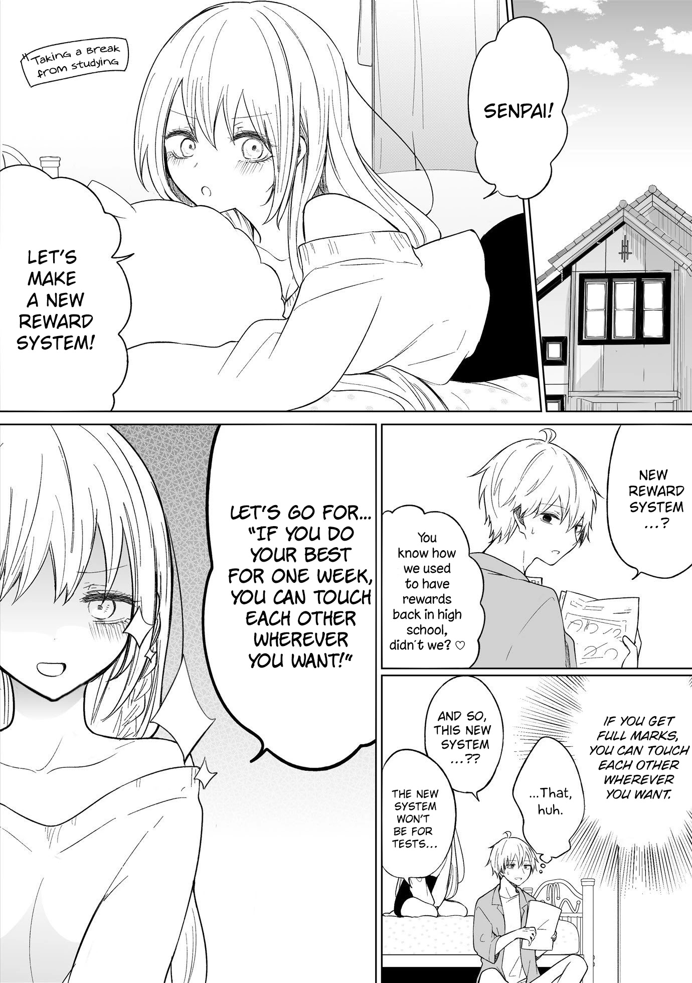 Ichizu de Bitch na Kouhai Chapter 82 page 1 - Chapter 82: Story Of Not Losing To A Straightforward Bitch Girlfriend
