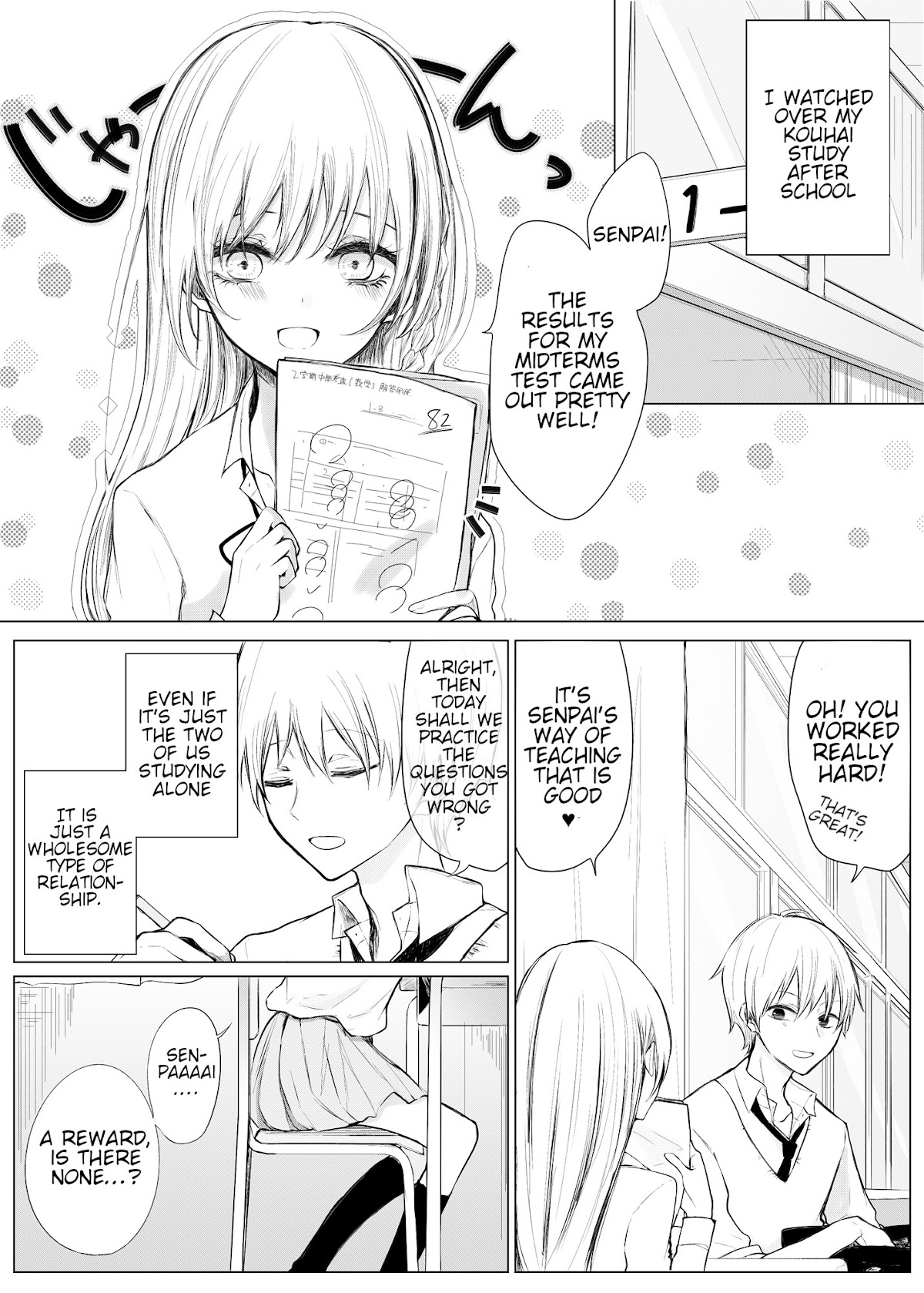 Ichizu de Bitch na Kouhai Chapter 9 page 1 - Chapter 9: A story about the flirtatious junior that worked hard