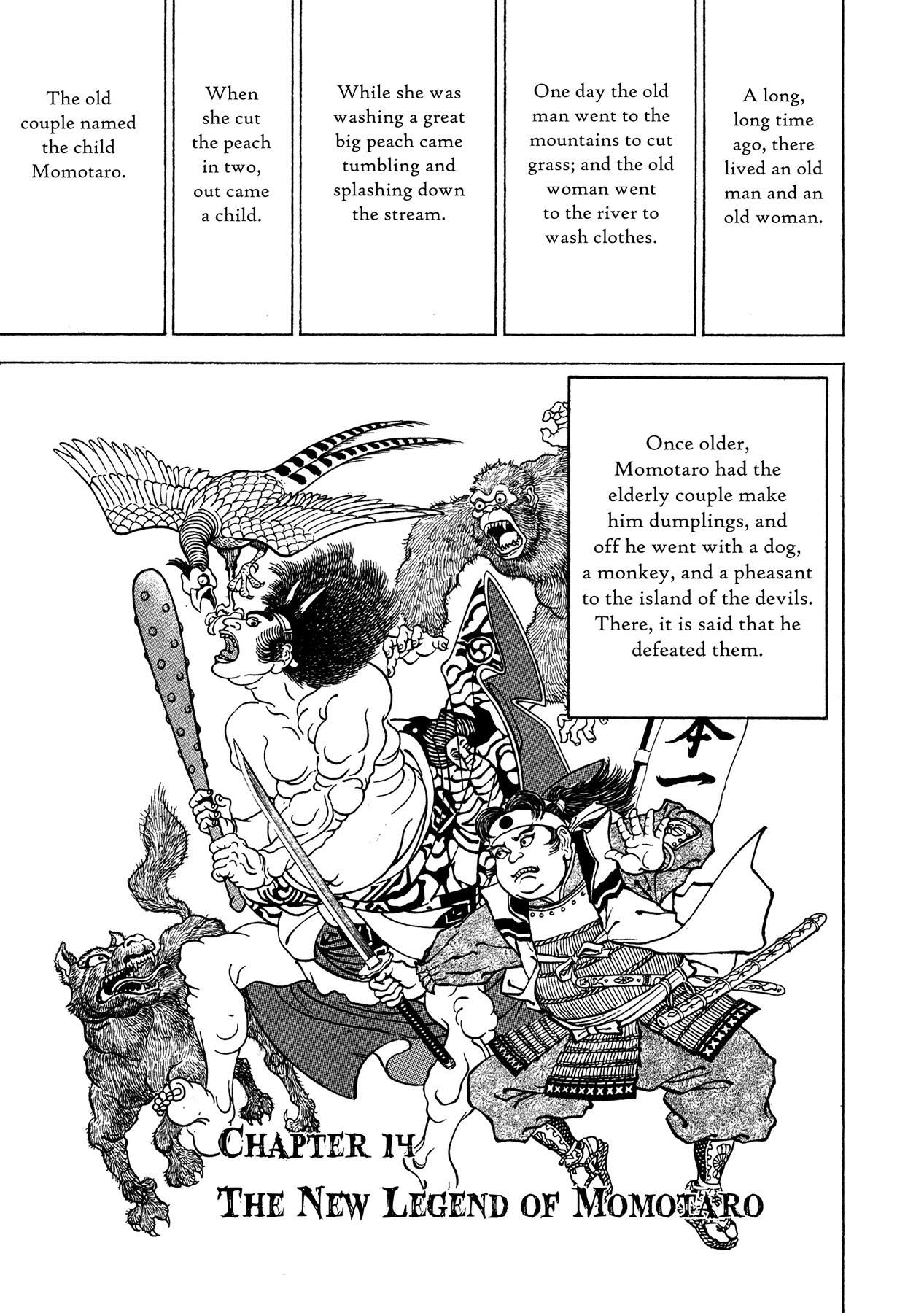 Igyoujin Oniwakamaru Chapter 14 page 1 - Chapter 14: The New Legend of Momotaro