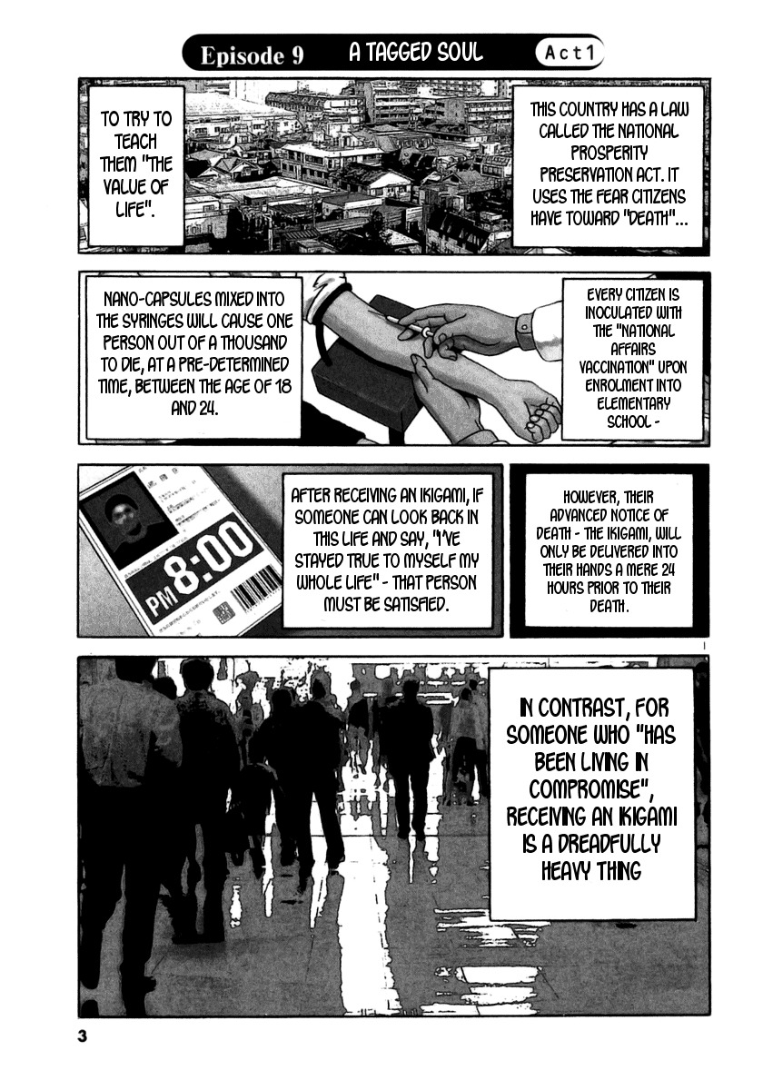 Ikigami Chapter 25 page 1 - Chapter 25: A Tagged Soul Act 1