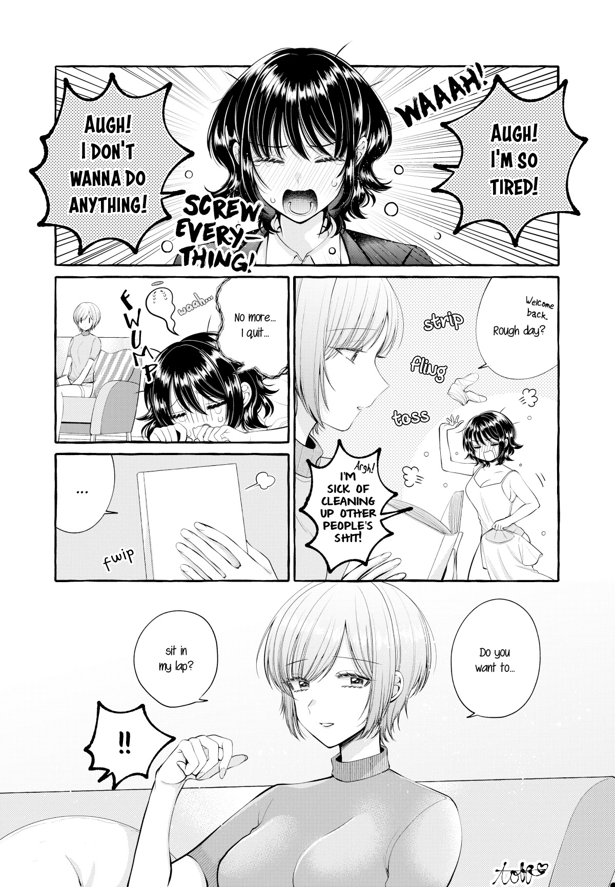 I'll Cheer On My Yuri Onee-chan Chapter 6.7 page 1 - Chapter 6.7: Extra: Living Together As Adults - Boobs Day