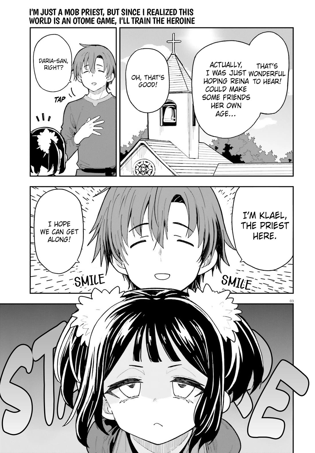 I'm Just a Mob Priest, but Since I Realized This World is an Otome Game, I'll Train the Heroine Chapter 10 page 4 - Chapter 10: Her First Friend?