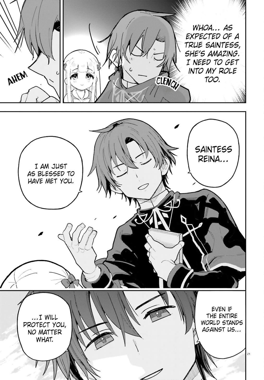 I'm Just a Mob Priest, but Since I Realized This World is an Otome Game, I'll Train the Heroine Chapter 11 page 22 - Chapter 11: Let's Get Along