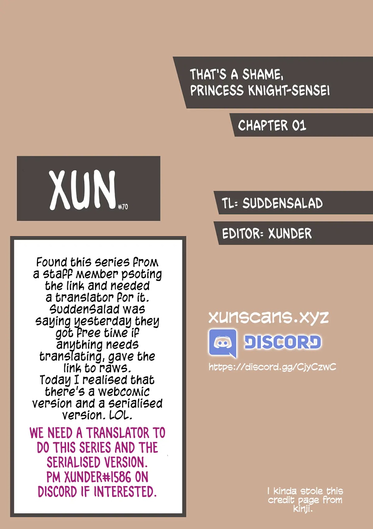 I'm Sorry. Princess Knight Teacher (Webcomic) Chapter 1 page 5 - Chapter 1: The Princess Knight Teacher