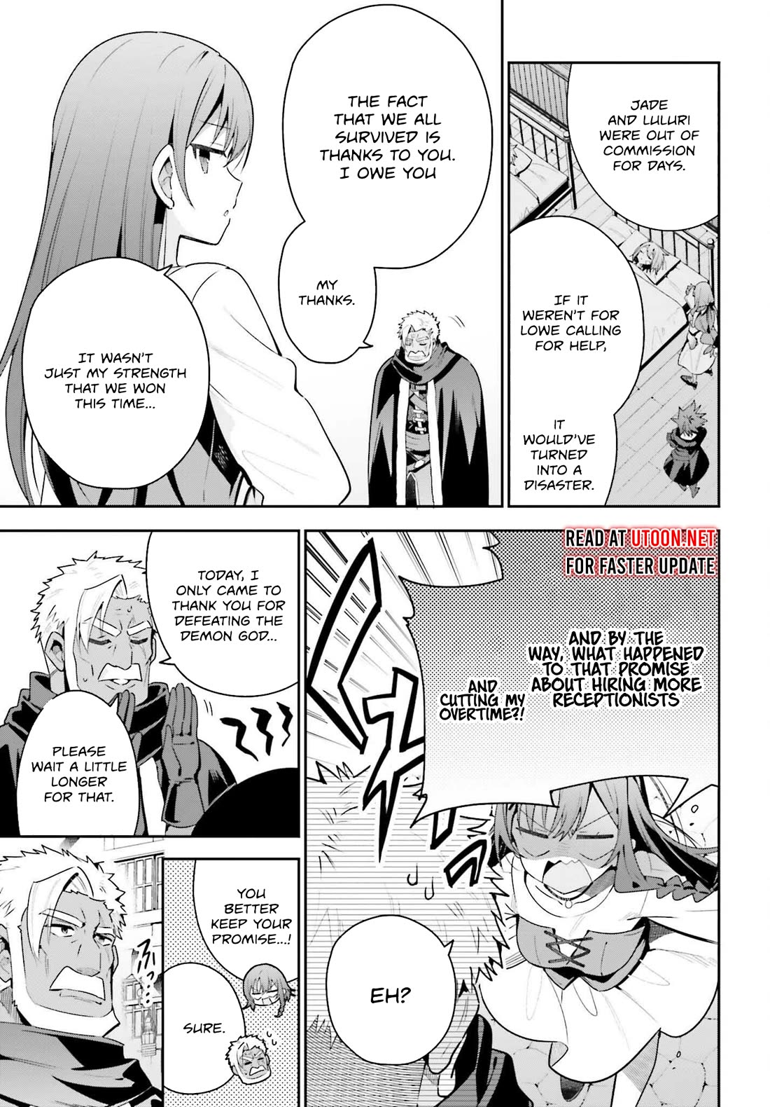 I'm the Guild Receptionist, but Since I Don't Want to Work Overtime, I Think I'll Just Solo the Boss Chapter 39 page 9 - Chapter 39