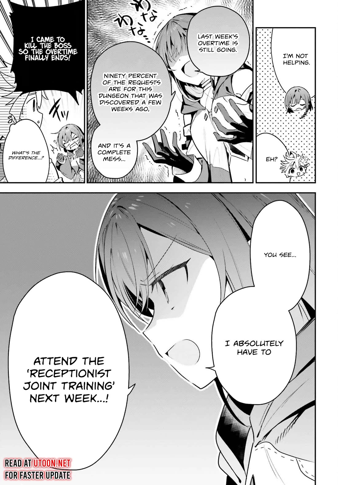 I'm the Guild Receptionist, but Since I Don't Want to Work Overtime, I Think I'll Just Solo the Boss Chapter 40 page 9 - Chapter 40