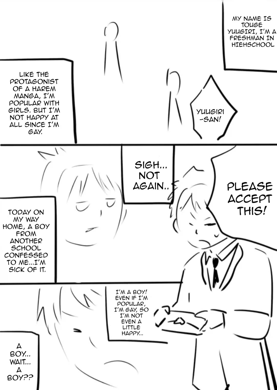I'm the Main character of a Harem Manga, but I'm Gay So Every Day Is Hell for Me Chapter 4 page 4 - Chapter 4