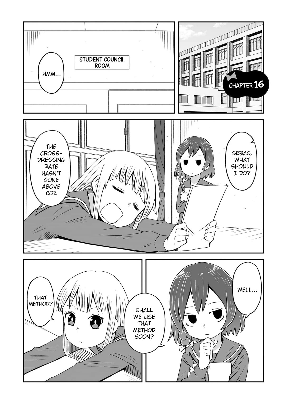I'm the Only One Not Crossdressing!? Chapter 16 page 1 - Chapter 16: The Student Council Starts Moving