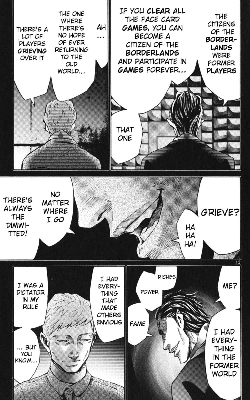 Imawa no Kuni no Alice Chapter 49 page 13 - Chapter 49: Jack of Hearts (5)