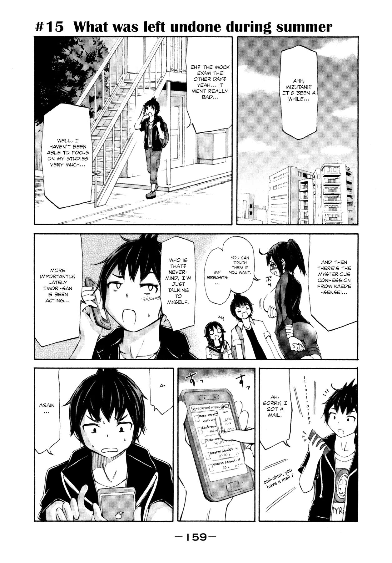 Imori 201 Chapter 15 page 1 - Chapter 15: What Was Left Undone During Summer