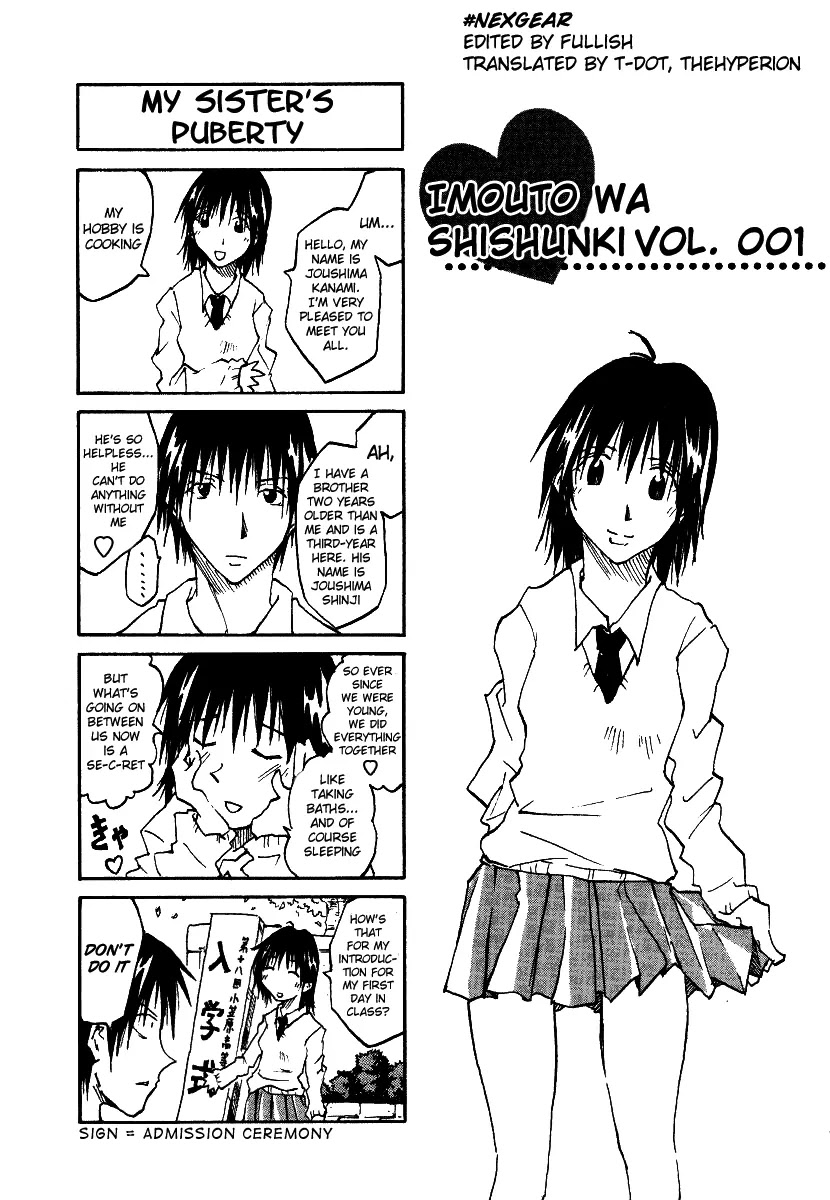 Imouto wa Shishunki Chapter 1.1 page 6 - Vol.1 Chapter 1