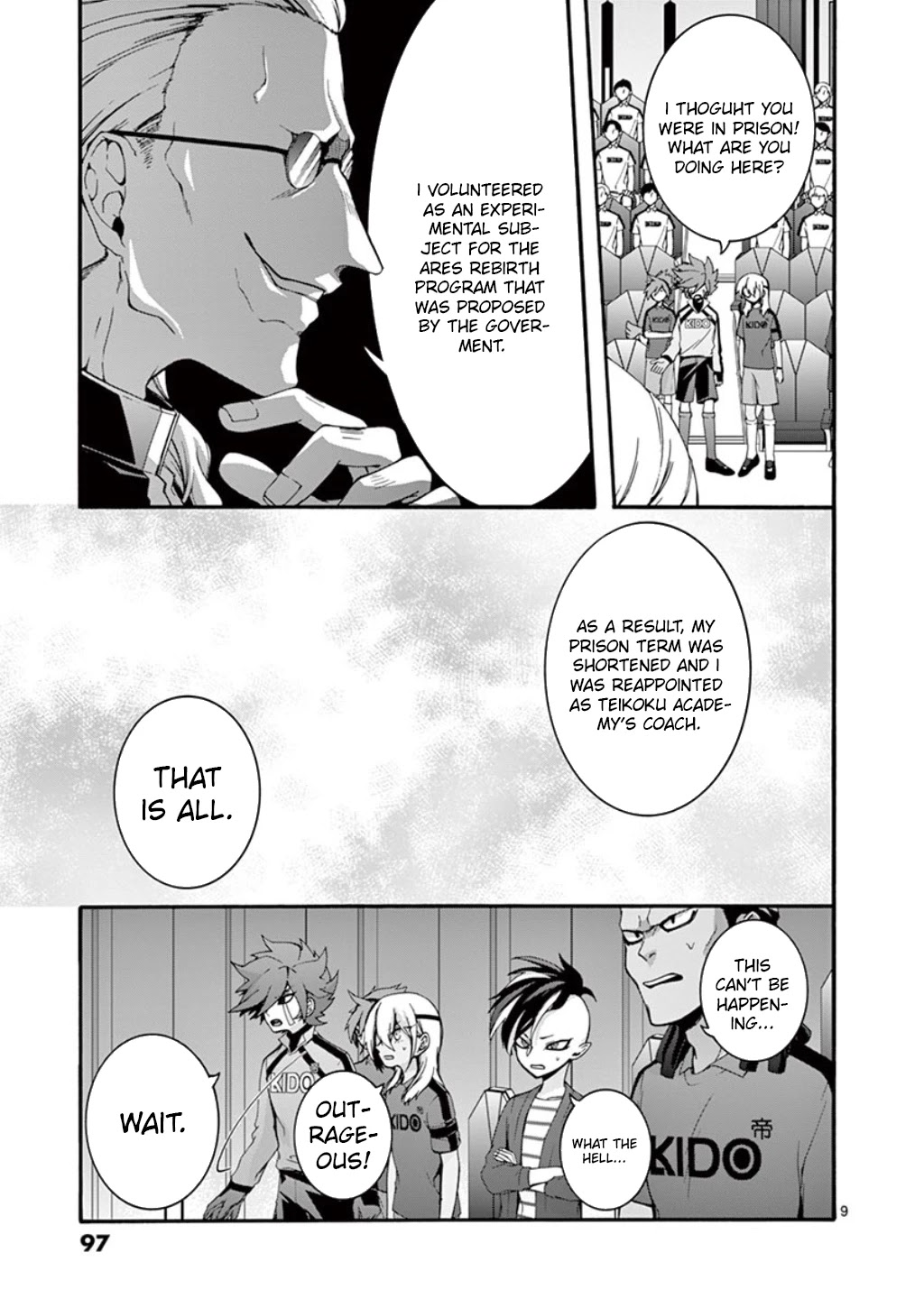 Inazuma Eleven Outer Code Anthology Chapter 3 page 10 - Chapter 3: Teikoku Academy's New Coach