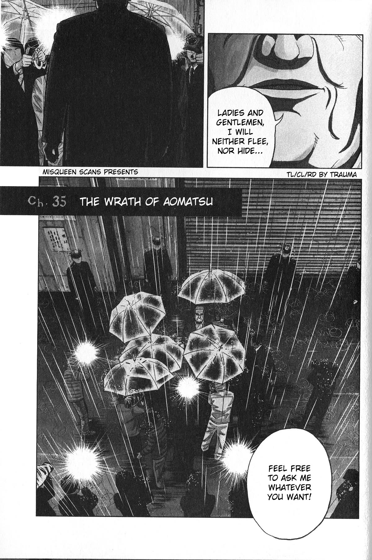 Inspector Kurokouchi Chapter 35 page 1 - Chapter 35: The Wrath of Aomatsu