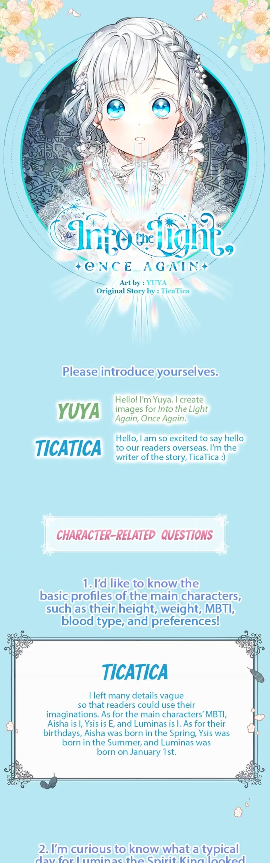 Into the Light Once Again Chapter 46.5 page 1 - Creator Q&A