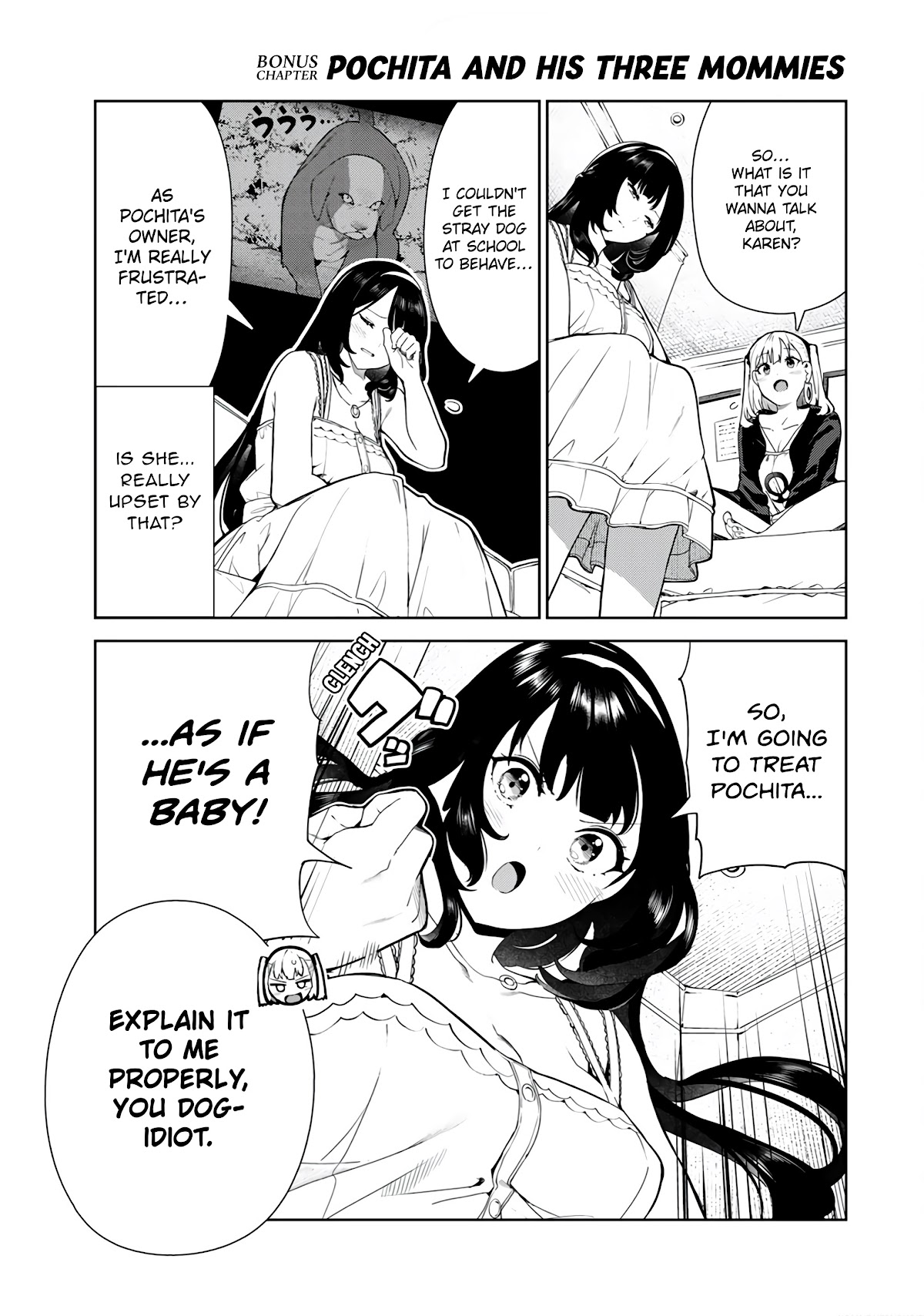 Inu ni Nattara Suki na Hito ni Hirowareta Chapter 23.5 page 1 - Chapter 23.5: Pochita and His Three Mommies