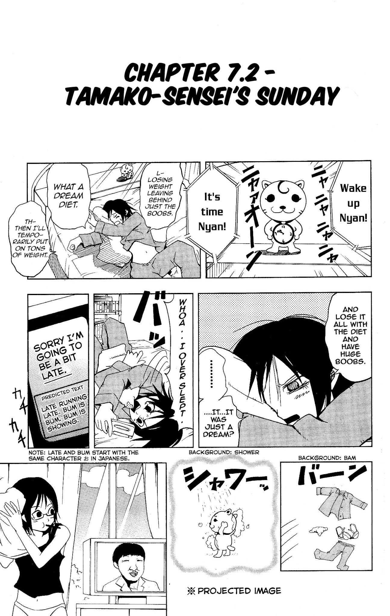 Inumarudashi Chapter 7.2 page 1 - Chapter 7.2: Tamako-Sensei's Sunday