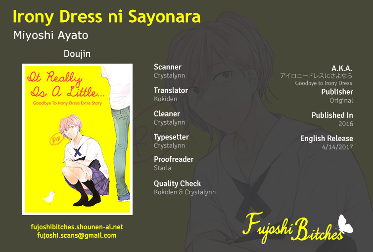 Irony Dress ni Sayonara Chapter 2 page 1 - Chapter Official Doujinshi 2 : It Really is a Little