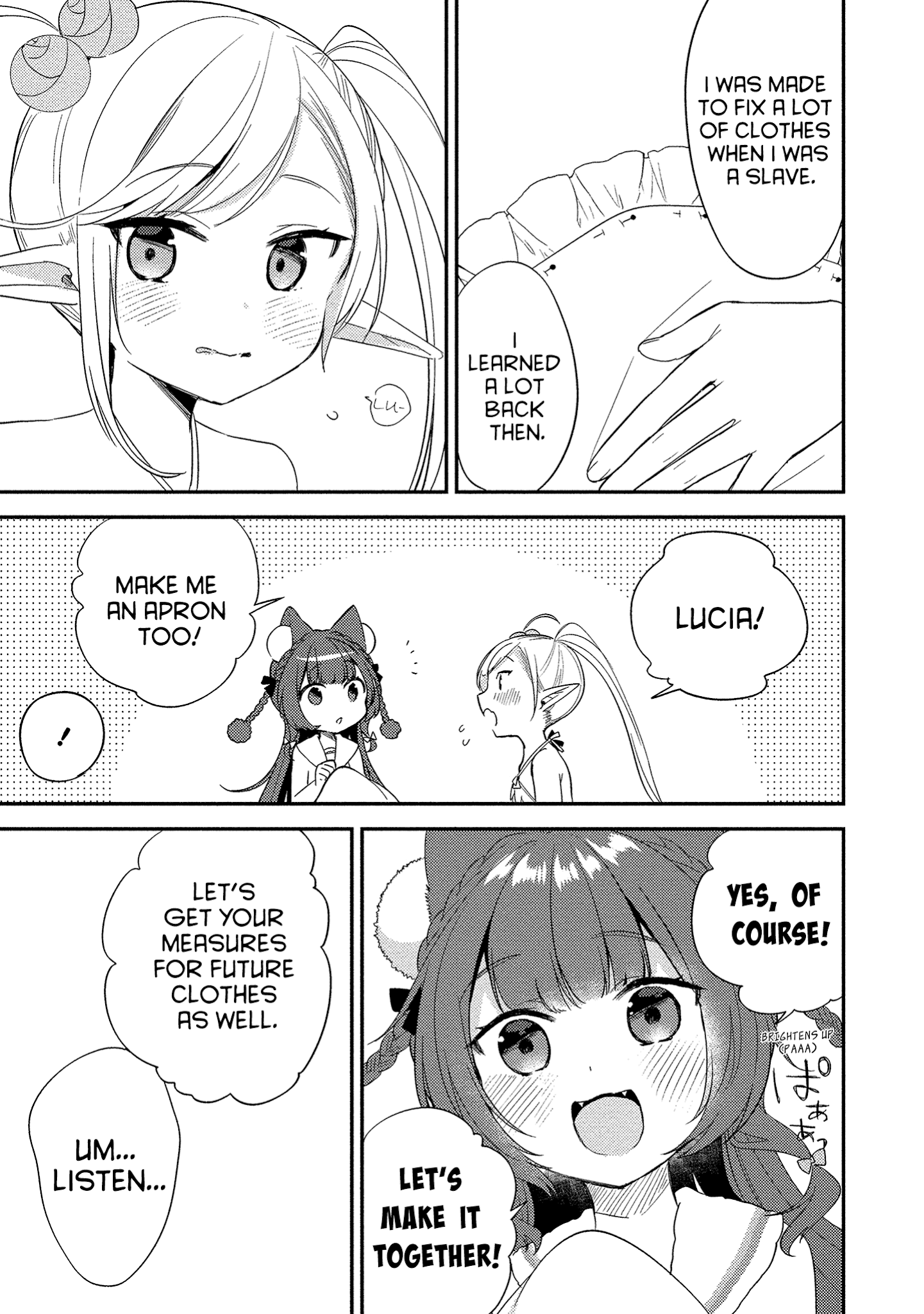 Isekai de Kojiin wo Hiraitakedo, nazeka Darehitori Sudatou to Shinai Ken Chapter 13.5 page 5 - Chapter 13.5: Extra Chapter: Sewing