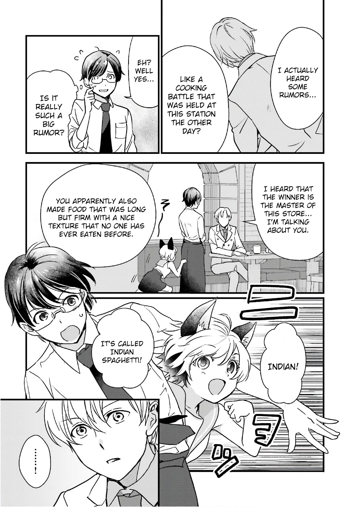 Isekai Ekisha no Kissaten Chapter 16 page 13 - Chapter 16: "Complaint Handling and Chilled Taiwanese Pasta"