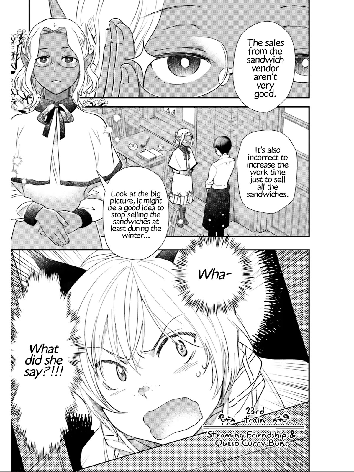 Isekai Ekisha no Kissaten Chapter 23 page 2 - Chapter 23: Steaming Friendship & Queso Curry Bun