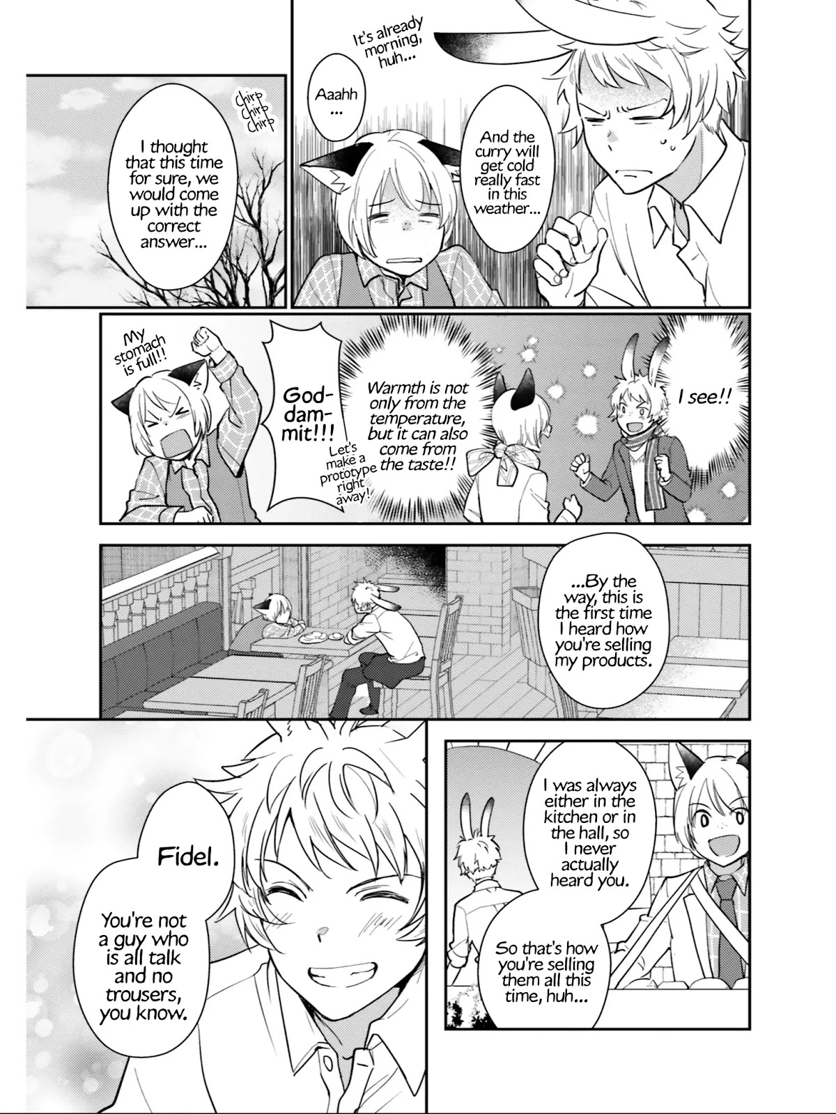 Isekai Ekisha no Kissaten Chapter 23 page 20 - Chapter 23: Steaming Friendship & Queso Curry Bun
