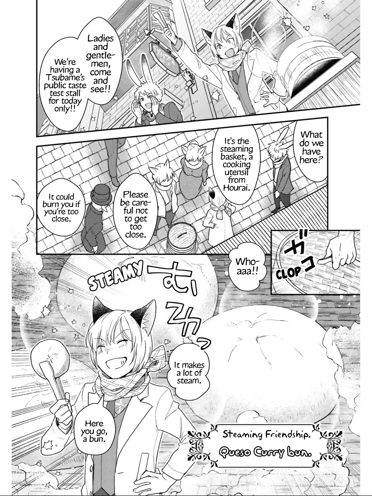 Isekai Ekisha no Kissaten Chapter 23 page 23 - Chapter 23: Steaming Friendship & Queso Curry Bun