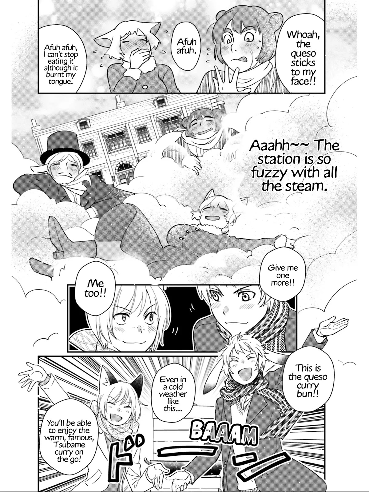 Isekai Ekisha no Kissaten Chapter 23 page 25 - Chapter 23: Steaming Friendship & Queso Curry Bun