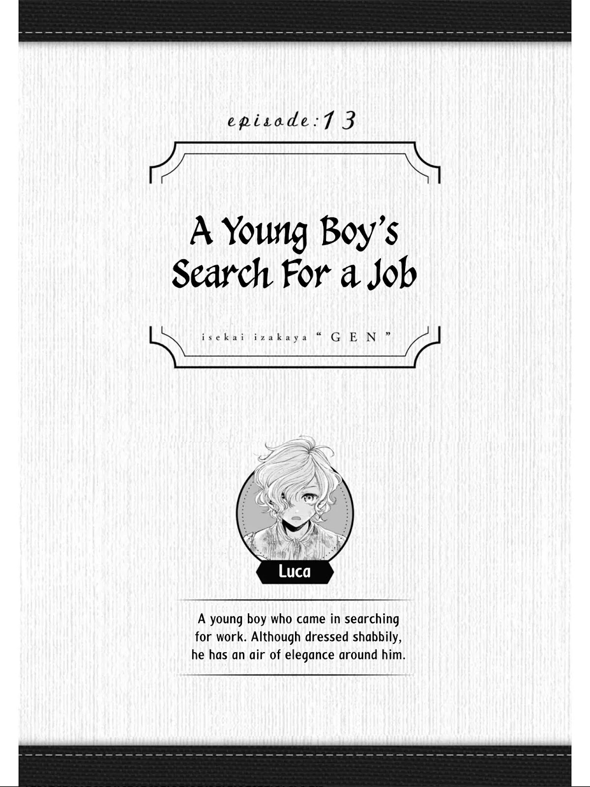 Isekai Izakaya "Gen" Chapter 13 page 6 - Chapter 13: A Young Boy's Search For A Job