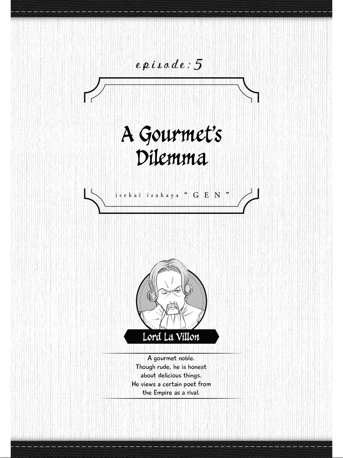 Isekai Izakaya "Gen" Chapter 5 page 2 - Chapter 5: A Gourmet's Dilemma