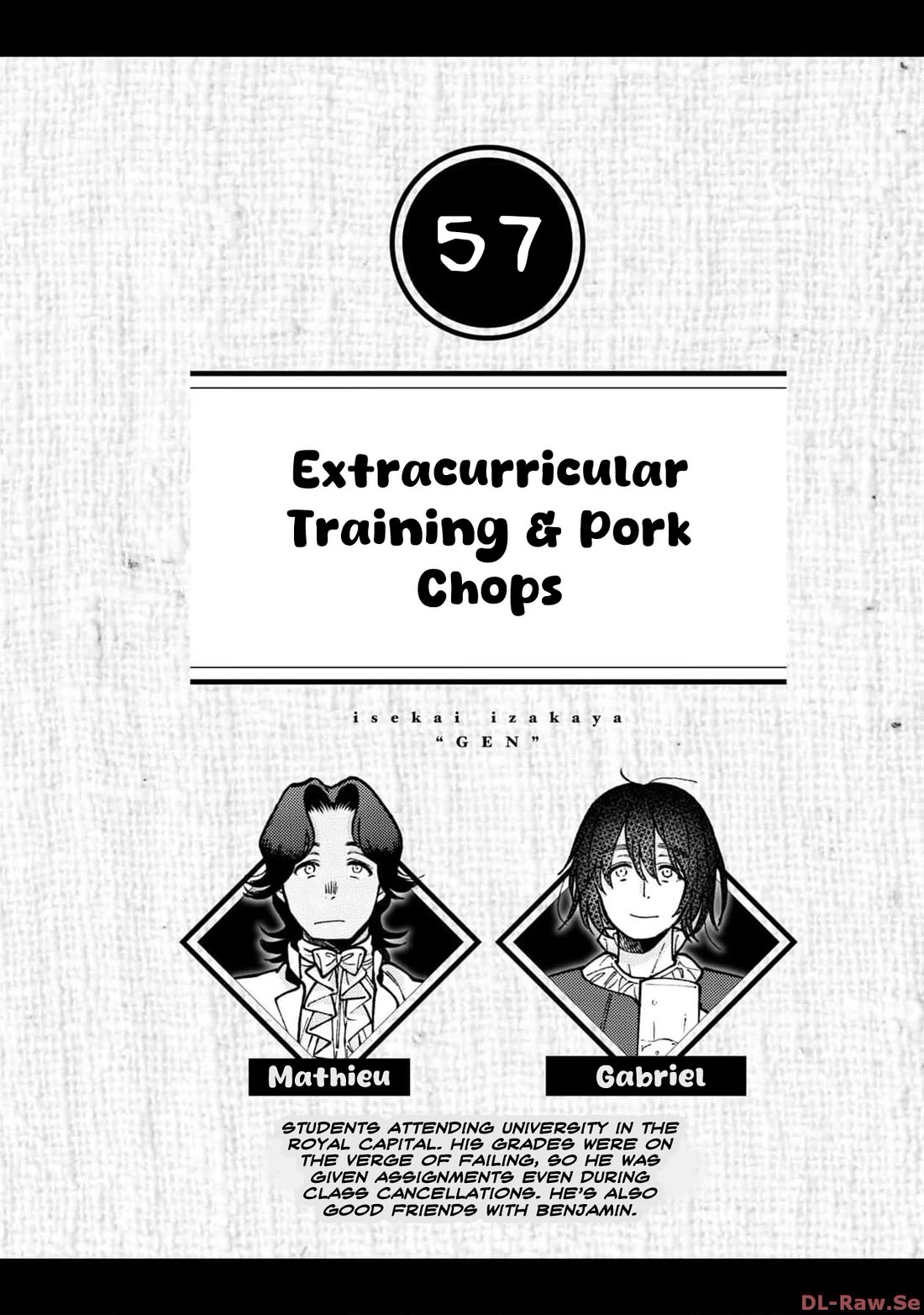 Isekai Izakaya "Gen" Chapter 57 page 1 - Chapter 57: Extreacurricular Training and Pork Chops
