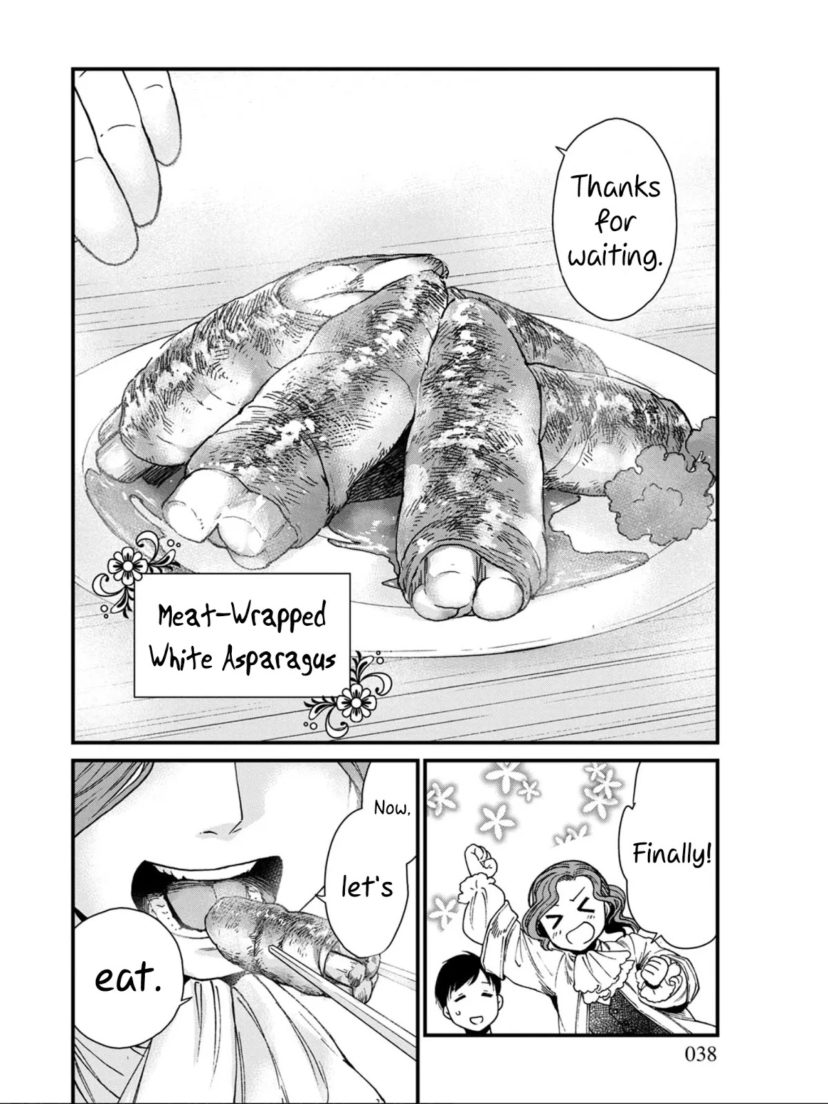 Isekai Izakaya "Gen" Chapter 8 page 12 - Chapter 8: Meat-Wrapped White Asparagus