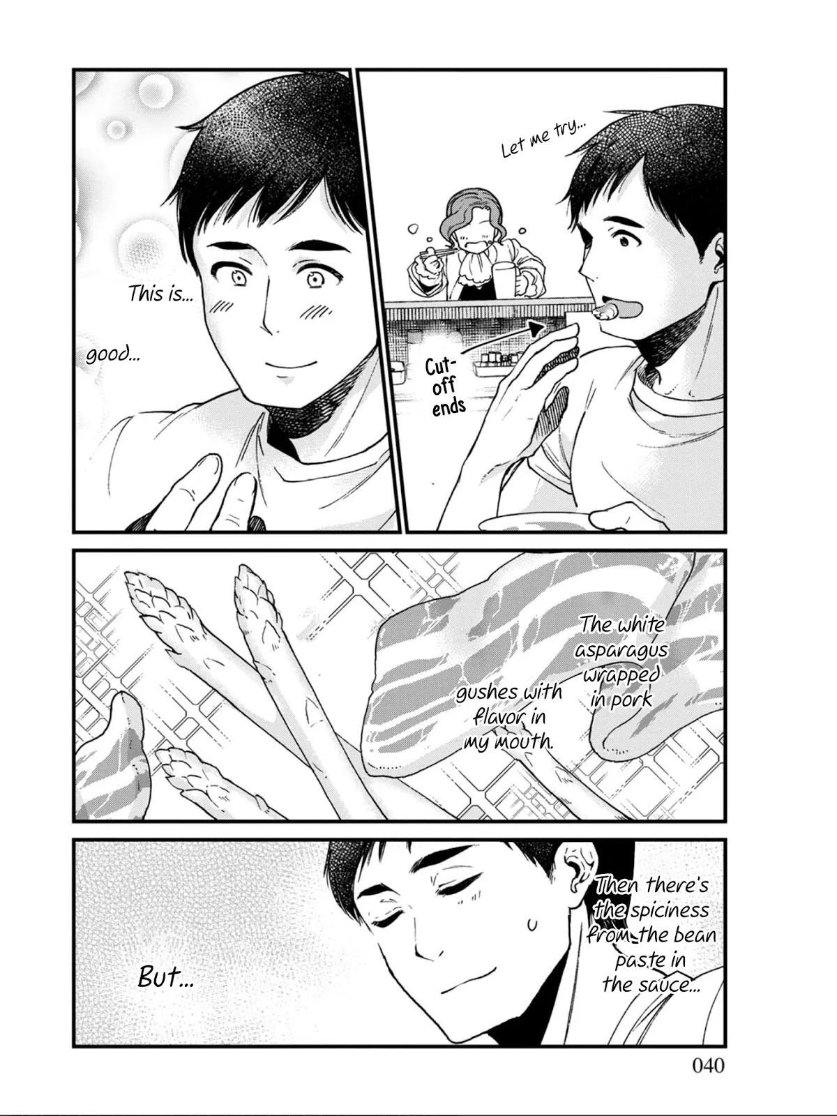 Isekai Izakaya "Gen" Chapter 8 page 14 - Chapter 8: Meat-Wrapped White Asparagus