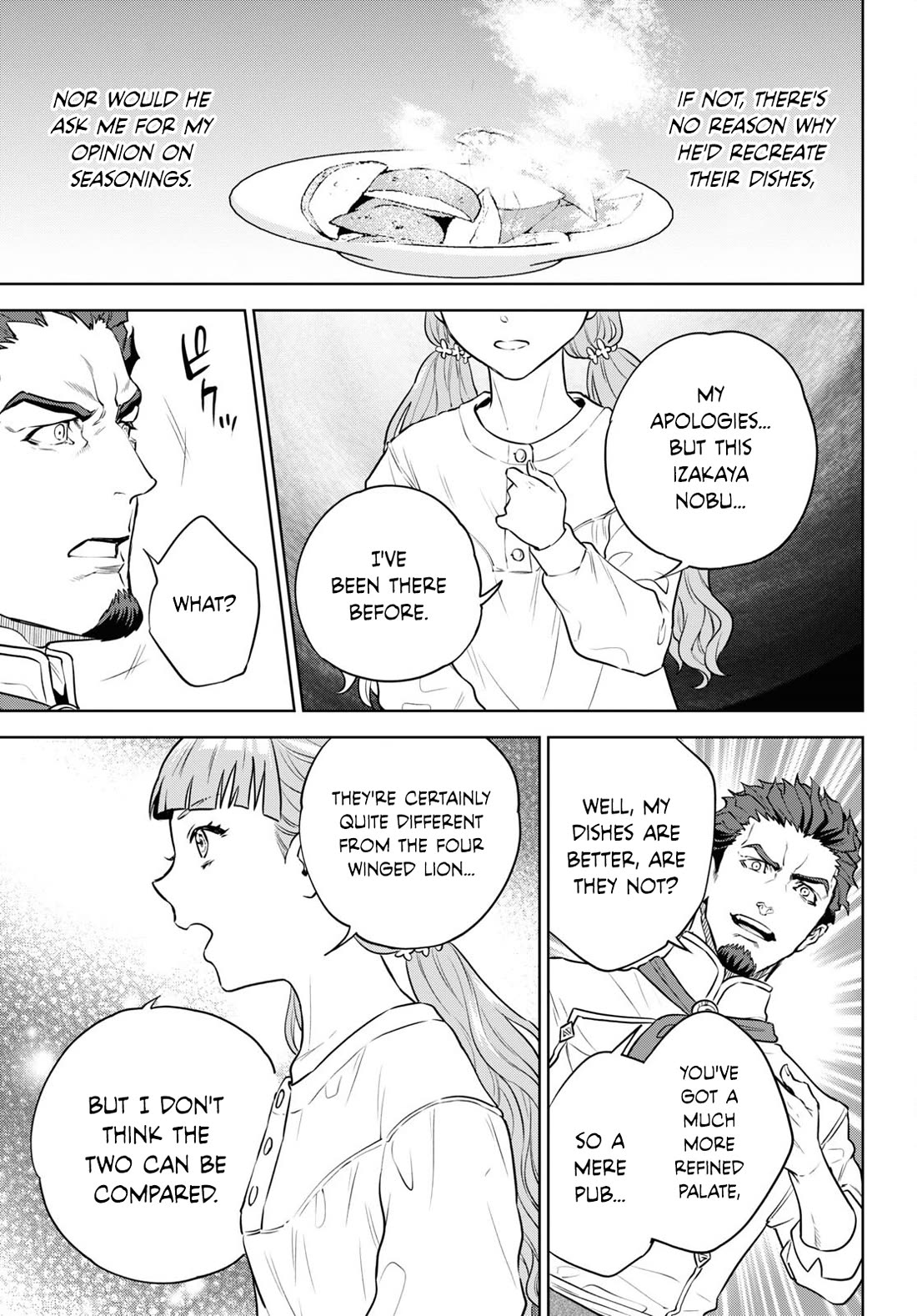 Isekai Izakaya "Nobu" Chapter 100 page 25 - Chapter 100: Broken-Winged Lion ①