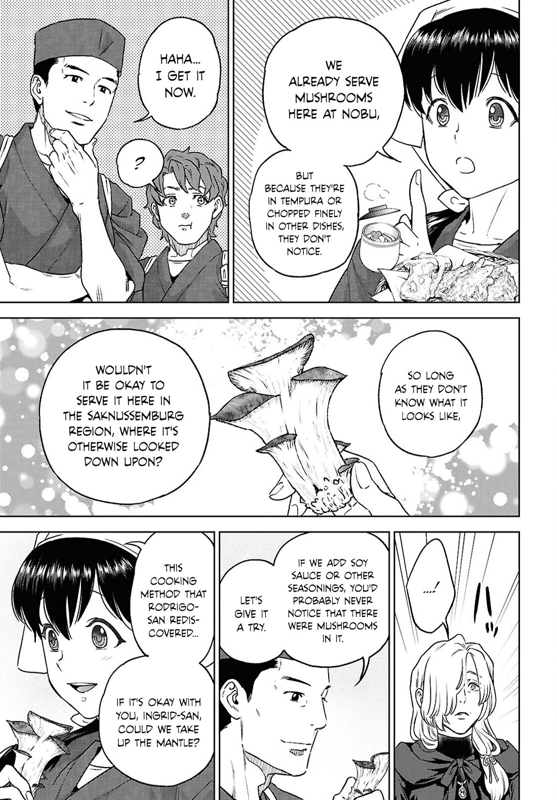 Isekai Izakaya "Nobu" Chapter 128 page 21 - Chapter 128: Forest Mushrooms and Learning From the Past