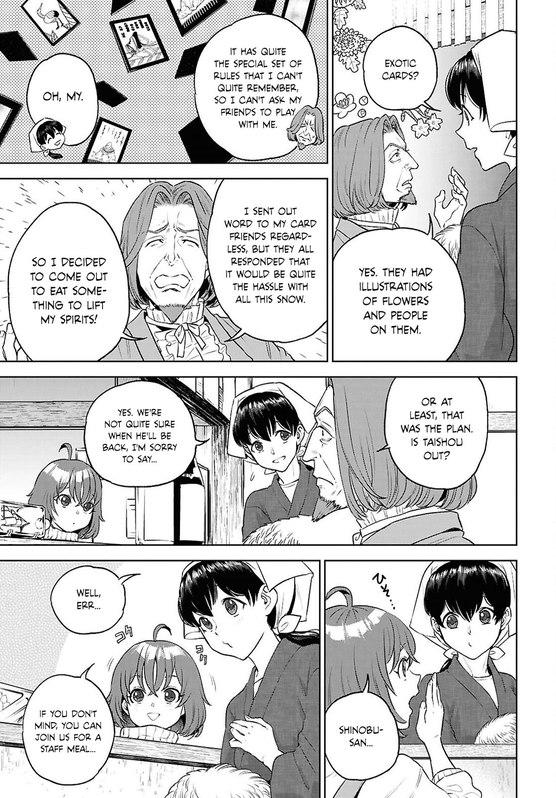 Isekai Izakaya "Nobu" Chapter 136 page 9 - Chapter 136: Snow and Okonomiyaki