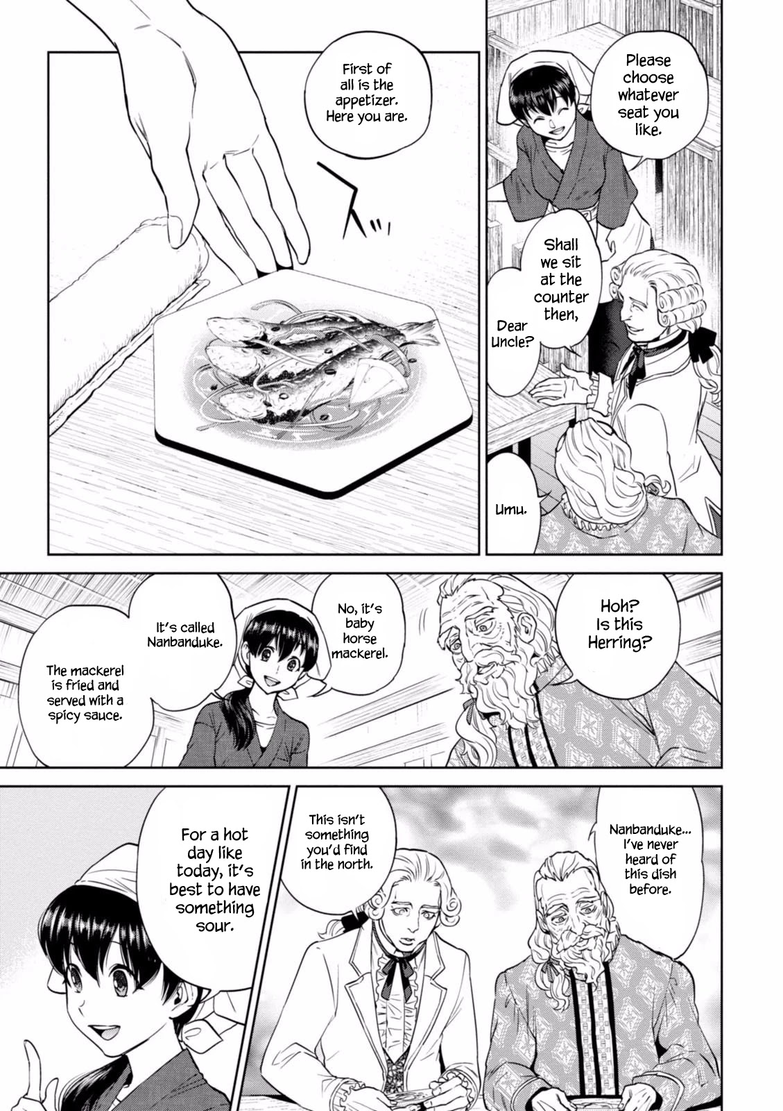 Isekai Izakaya "Nobu" Chapter 19 page 4 - Chapter 19: The Old Man and the Fish