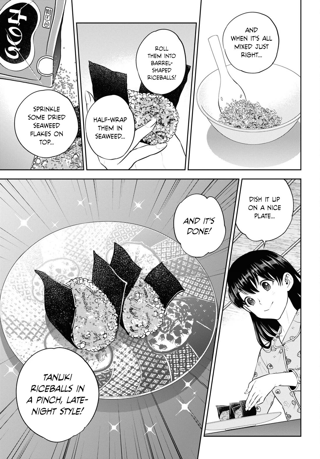 Isekai Izakaya "Nobu" Chapter 99 page 7 - Chapter 99: Late Night Tanuki Riceballs