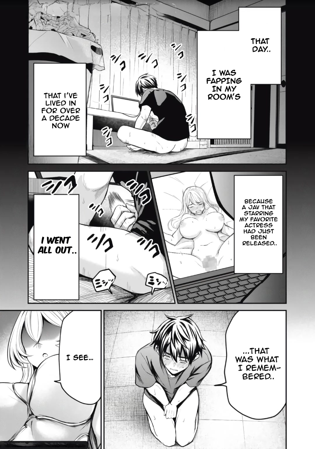 Isekai Koushoku Musou Roku ~ Using the Wisdom and Power of Reincarnation in Another World to Just XXXX Chapter 1 page 1 - Chapter 1: Fapped to Death