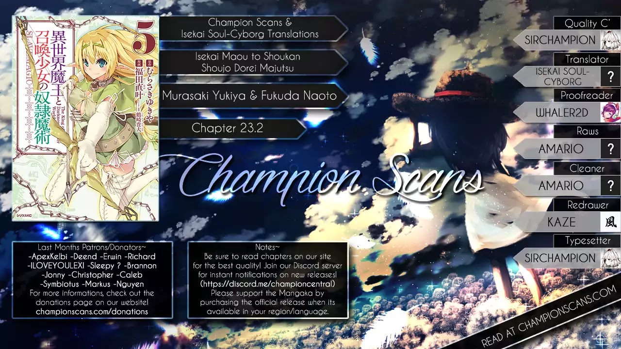 Isekai Maou to Shoukan Shoujo Dorei Majutsu Chapter 23.2 page 1 - Chapter 23.2: Trying Out Talking with Demonic Beings I (2)