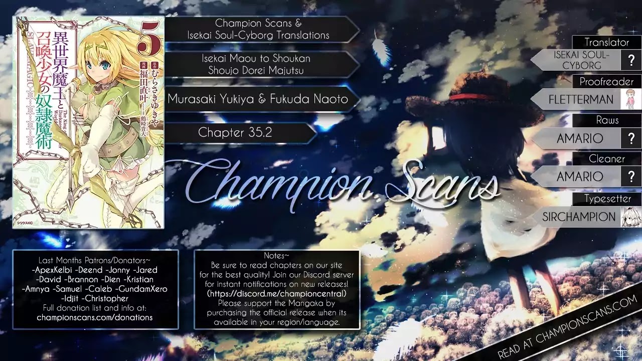 Isekai Maou to Shoukan Shoujo Dorei Majutsu Chapter 35.2 page 1 - Chapter 35.2