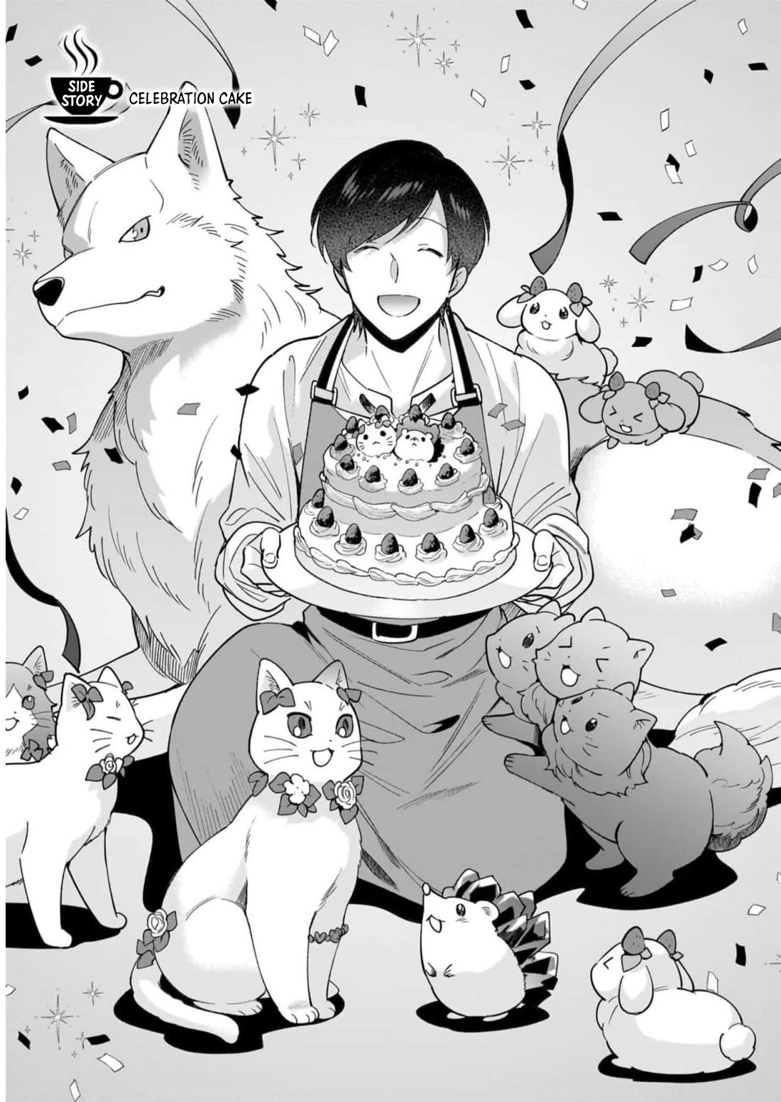 Isekai Mofumofu Cafe Chapter 22.5 page 1 - Chapter 22.5: Celebration Cake