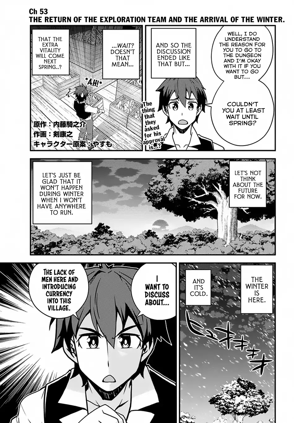 Isekai Nonbiri Nouka Chapter 53 page 2 - Chapter 53: The Return of the Exploration Team and the Arrival of the Winter.