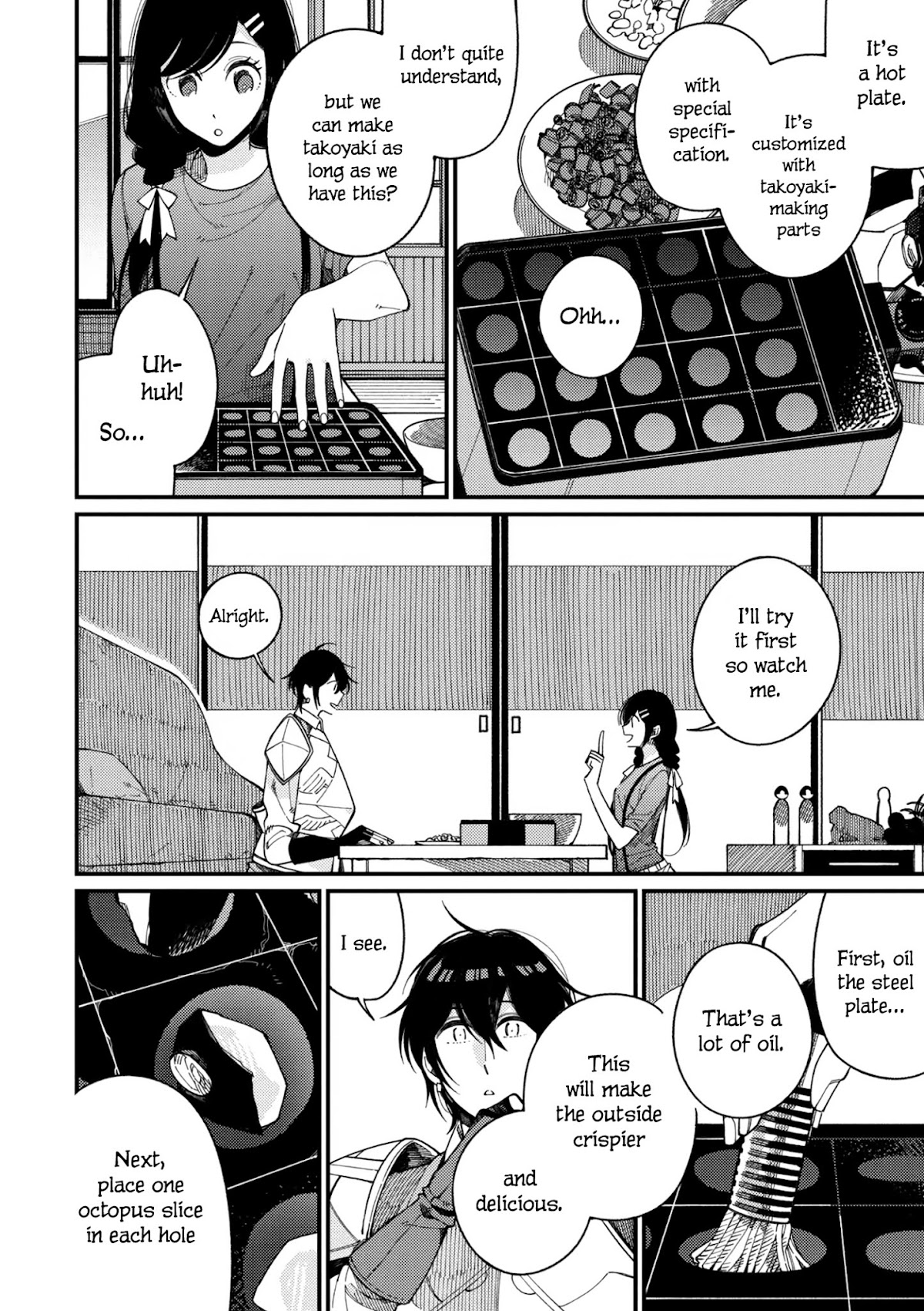 Isekai Omotenashi Gohan Chapter 14 page 7 - Chapter 14 - Younger Sister and Creamy and Fluffy Takoyaki ①